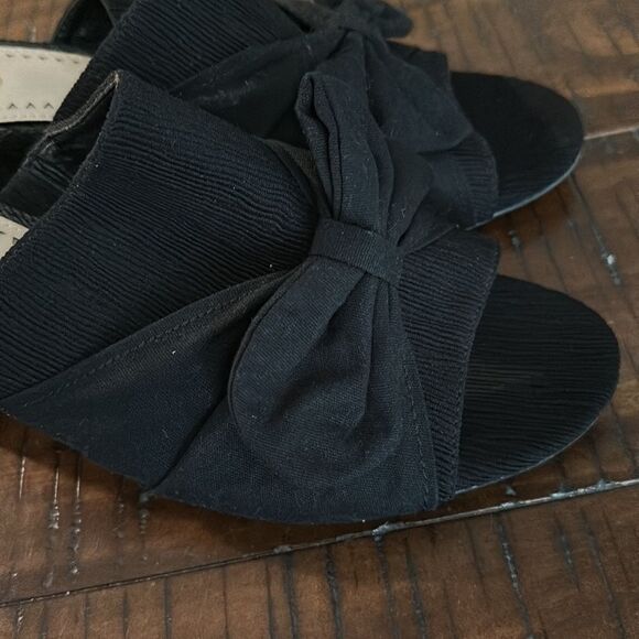 Circus Sam Edelman black bow peep toe block heels sandals 9.5 - Picture 7 of 7